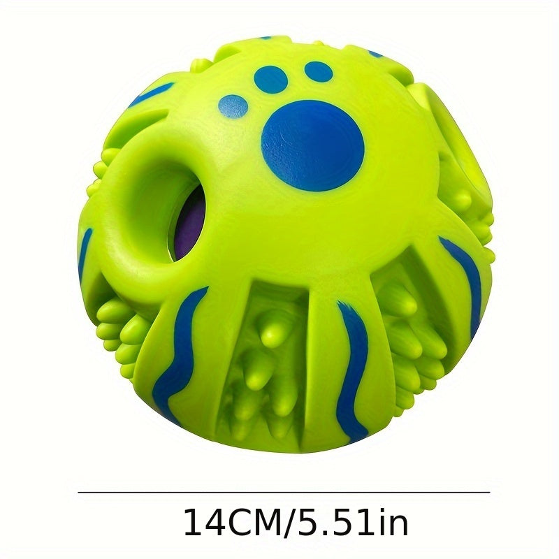 Spiky Rolling Sound Ball Dog Toy 3.94" - Interactive Funny Sounds Teeth Cleaning Herding Ball, Training Play Toy for Medium Large Dogs, Durable Rubber Sensory Ball with Squeaky Noise
