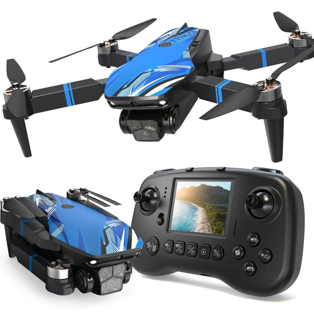 Foldable Drone with Camera for Adults Brushless Motor, 2.8-Inch LCD Screen Remote, 270° Obstacle Avoidance, Dual Camera, Altitude Hold, Headless Mode, 3D Flips, 32G SD Card – Beginner RC Quadcopter with 3 Speeds & One-Key Takeoff