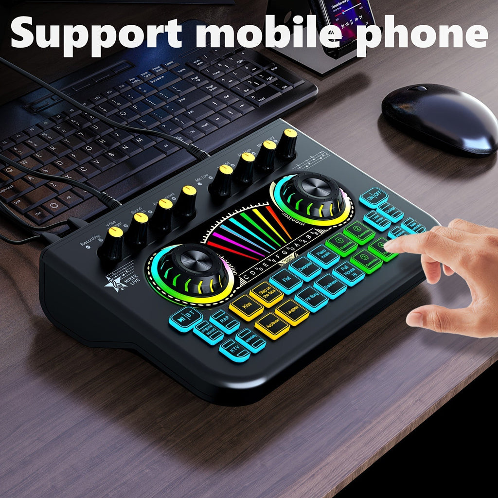 Microphone Mixer Bundle Kit for Podcast Recording Studio – Audio Mixer with Mic Stand, Sound Card, Streaming & Karaoke Setup for PC Phone Gaming