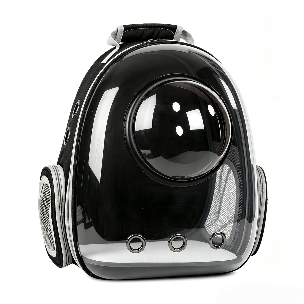 Space Capsule Cat Backpack Carrier - Transparent Window Double Shoulder Portable Pet Bag for Cats Small Dogs Travel Hiking Outdoor - Bubble Backpack Cat Carrier Black