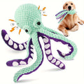 Plush Octopus Dog Toy with Squeaker Interactive Durable Chew Toy for Medium Dogs Teal Purple Stuffed Squeaky Dog Toy for Play Fetch Training Boredom Relief