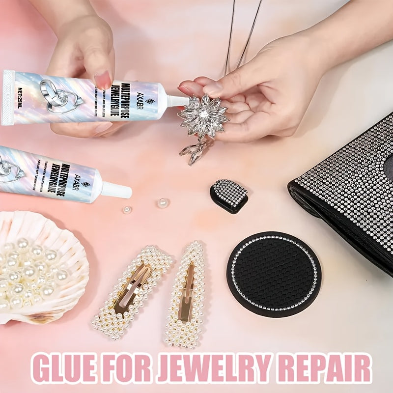 Professional Jewelry Adhesive High-Strength Fast-Drying Craft Glue with Precision Steel Needle Applicator – For Bonding Metal Plastic Jewelry Repairs DIY Ornament Making and Shoe Repairs