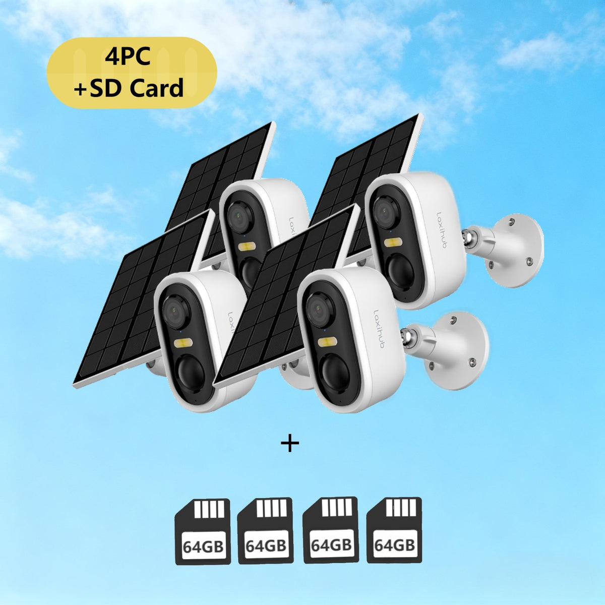 Solar Powered Outdoor Security Camera 3MP 1296P FHD – Battery Powered, 2.4GHz WiFi, AI Motion Detection, Spotlight, IP65 Weatherproof, Color Night Vision, Two-Way Audio, Cloud & SD Storage CCTV