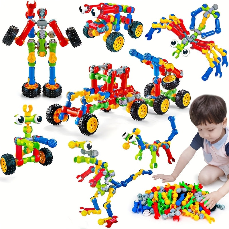 83 Piece STEM Building Blocks Toy for Kids Boys & Girls – Creative Educational Construction Set with Random Colors – Fun Engineering Brick Kit – Birthday & Christmas Gift for Children Ages 3-10
