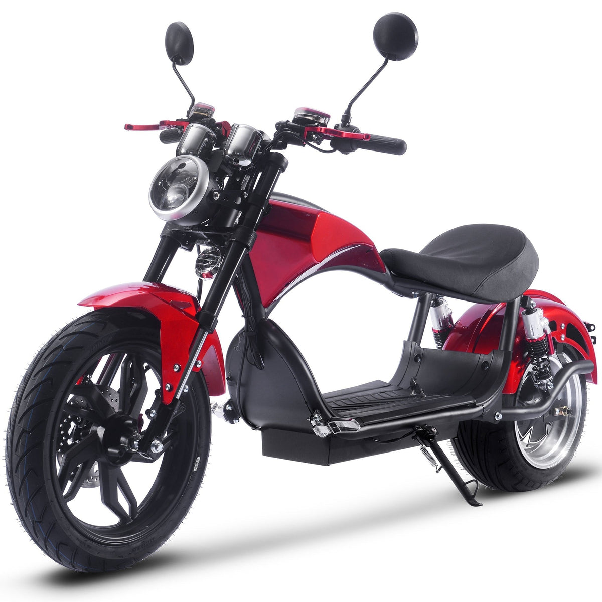 MotoTec Raven 60V 2500W Lithium Electric Scooter – 28 MPH, 35–50 Mile Range, 30Ah Battery, Hydraulic Brakes, Front & Rear LED, Mirrors & Horn – High-Performance Adult Electric Moped Scooter