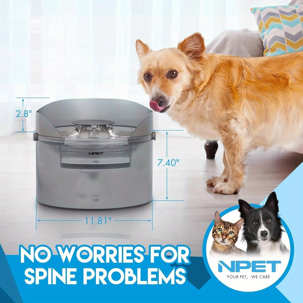 Large Dog Water Fountain 5L & 8L with Triple Filtration System, Automatic Pet Water Dispenser with Splatter Guard & Cleaning Kit for Large Dogs and Multiple Pets – Quiet Pump, No Battery Needed