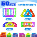Magnetic Building Blocks Set for Kids 50 65 140 Pieces STEM Sensory Educational Tiles Toys Develop Creativity Hands-On Skills for Toddlers Boys Girls Birthday Halloween Christmas Gift Random Colors