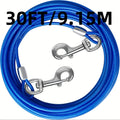 Dog Tie Out Cable for Yard – Heavy Duty Steel Wire Runner 10/15/20/30 FT with Durable Clips, Outside Dog Lead for Large Dogs Up to 165 lbs, Blue