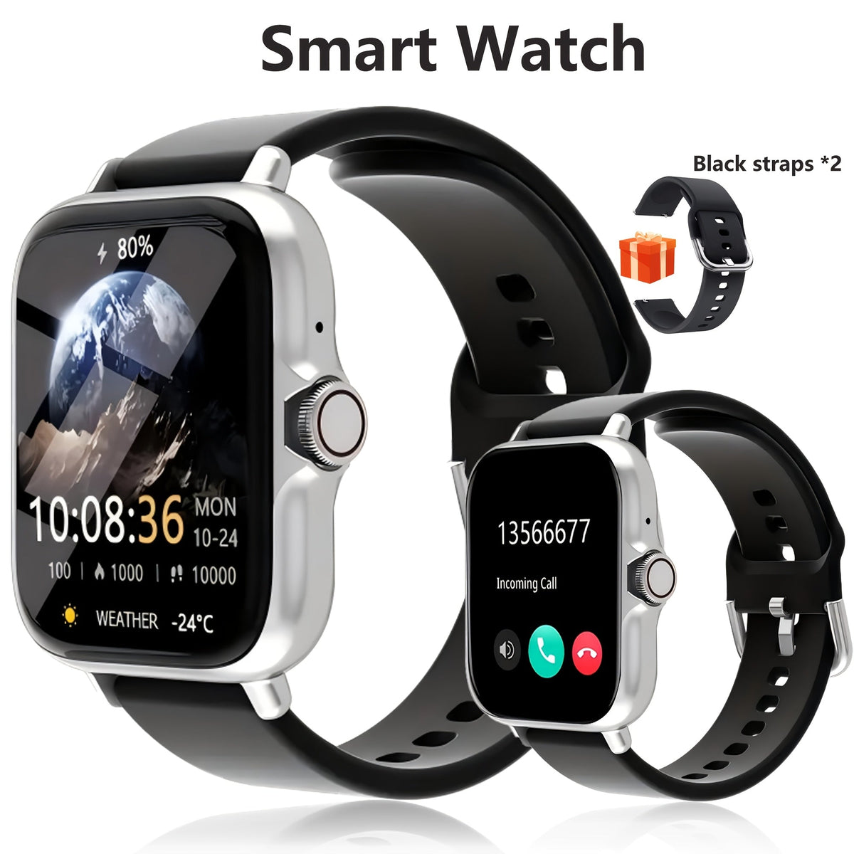 Smart Watch 1.91 Inch AMOLED HD Touchscreen Voice Calling Music Playback Voice Assistant Multiple Sports Modes Compatible with iPhone Android Fitness Tracker Black Pink Yellow Silver
