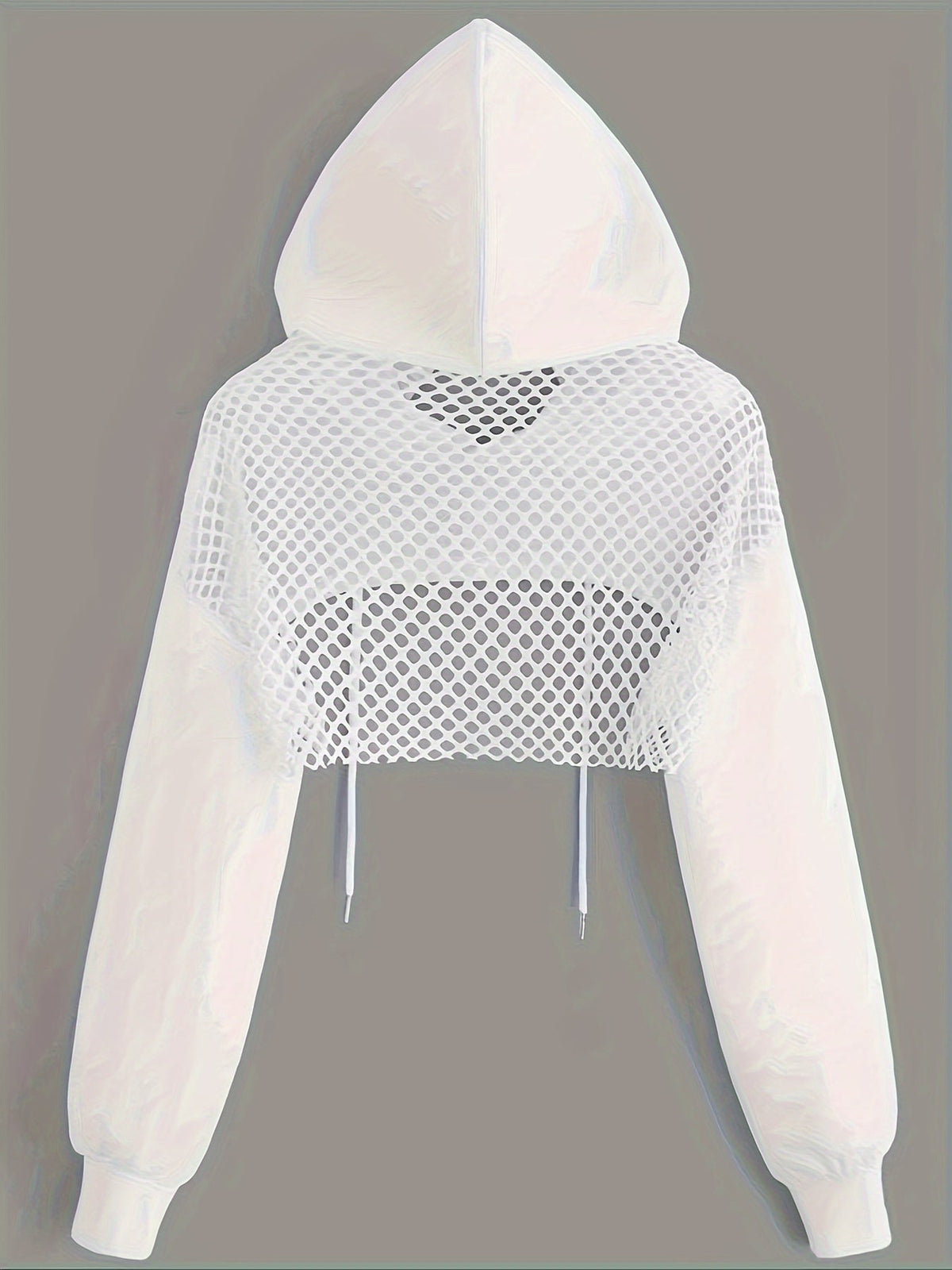 Y2K Hooded Sweatshirt Women Long Sleeve Crop Pullover Drawstring Hood Street Casual Fashion Top Black XS S M L XL XXL