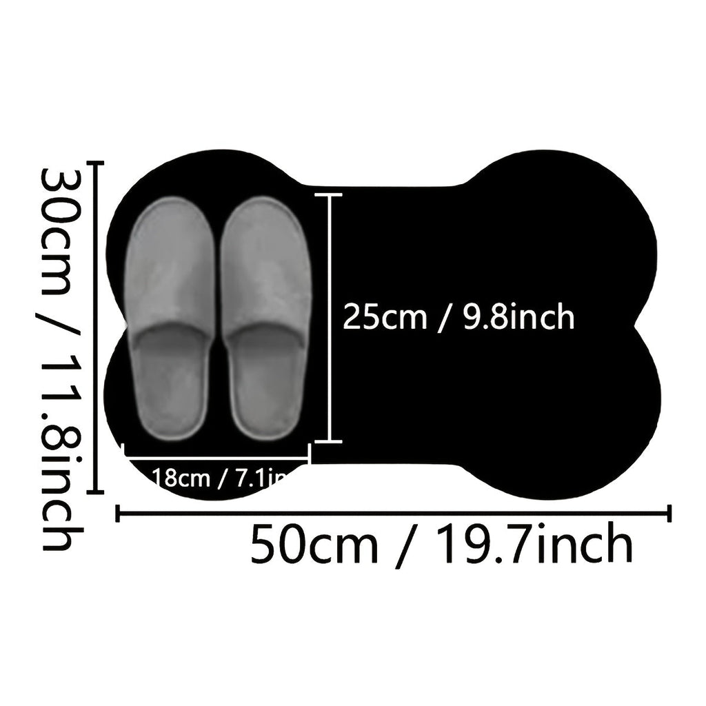 Pet Feeding Mat Non-Slip Absorbent Placemat for Cats and Dogs - Waterproof Irregular Shape Food Mat, Soft Washable Floor Mat Doubles as Sleeping Pad