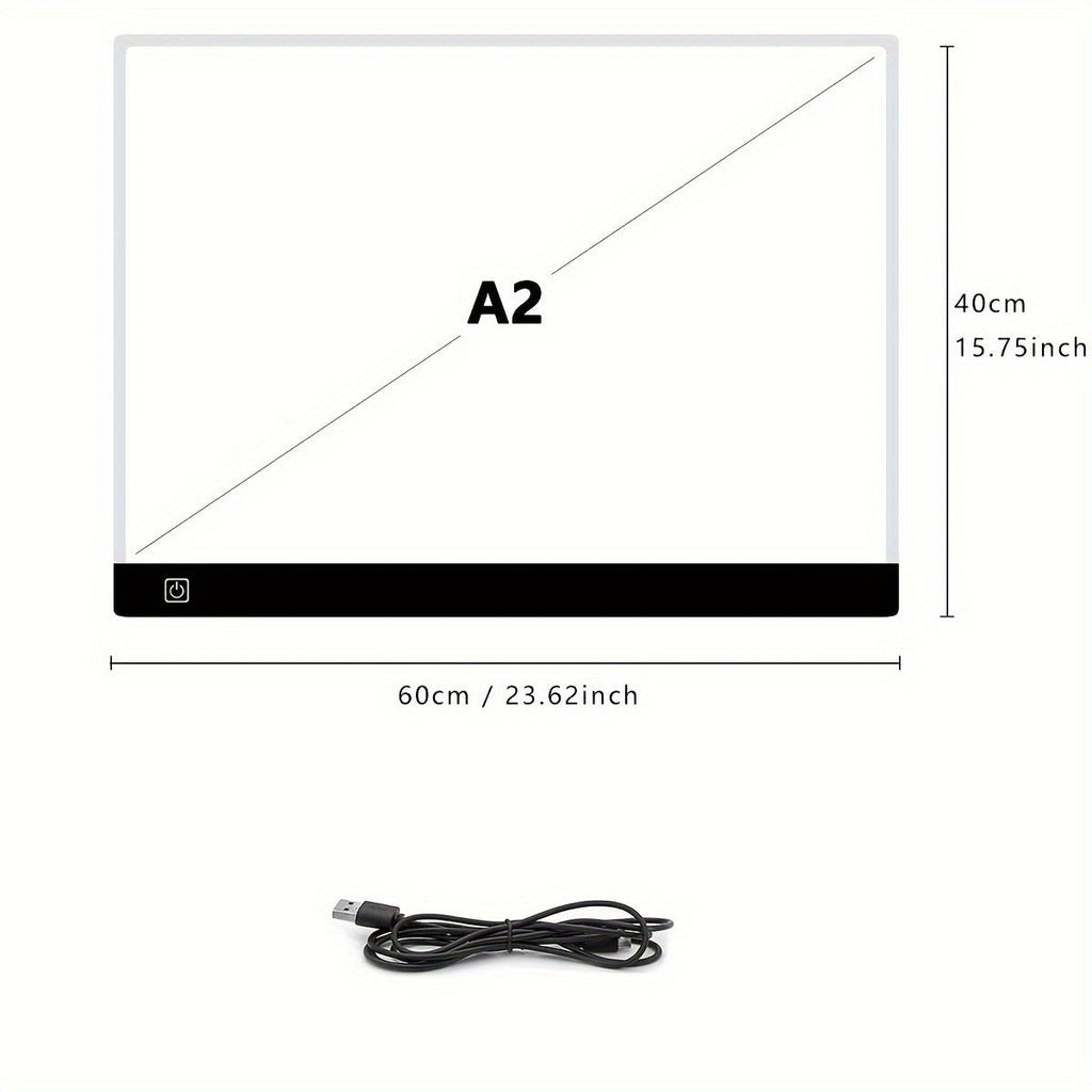 A2 LED Light Pad for Diamond Painting Tracing Drawing 3-Level Brightness USB Powered Ultra-Thin Acrylic Light Board 15.75x23.62 Inch Diamond Art Supplies Animation