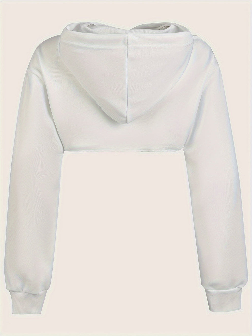Women's Super Short Crop Hoodie – Drawstring Hood Dipped Hem 100% Polyester Casual Pullover Top for Fall & Winter