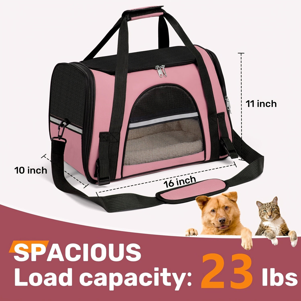 Cat Carrier Backpack Foldable & Ventilated – Airline Approved Pet Travel Bag with Secure Anti-Escape Zipper, Spacious Collapsible Design for Cats & Small Dogs, Breathable Car & Plane Travel Carrier