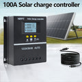 100A MPPT Solar Charge Controller with LCD Display & Auto Tracking - Compatible with Lead-Acid, Lithium & LiFePO4 Batteries, for Off-Grid Solar Systems, RV, Boat & Home