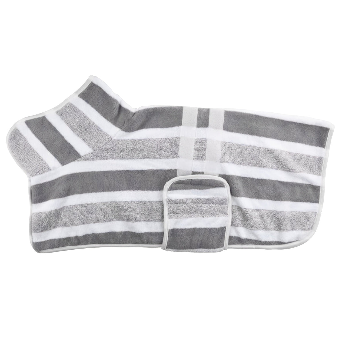 Quick-Dry Dog Bath Robe Towel Wrap for Small Medium Large Dogs Adjustable Snap Closure All-Season Post-Bath Drying Gown Machine Washable Pet Bathrobe