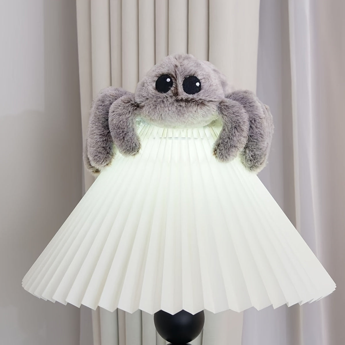 Cute Baby Spider Soft Plush Stuffed Toy Cartoon Movie Character Doll Super Soft Gray Kids Birthday Christmas Gift W-112