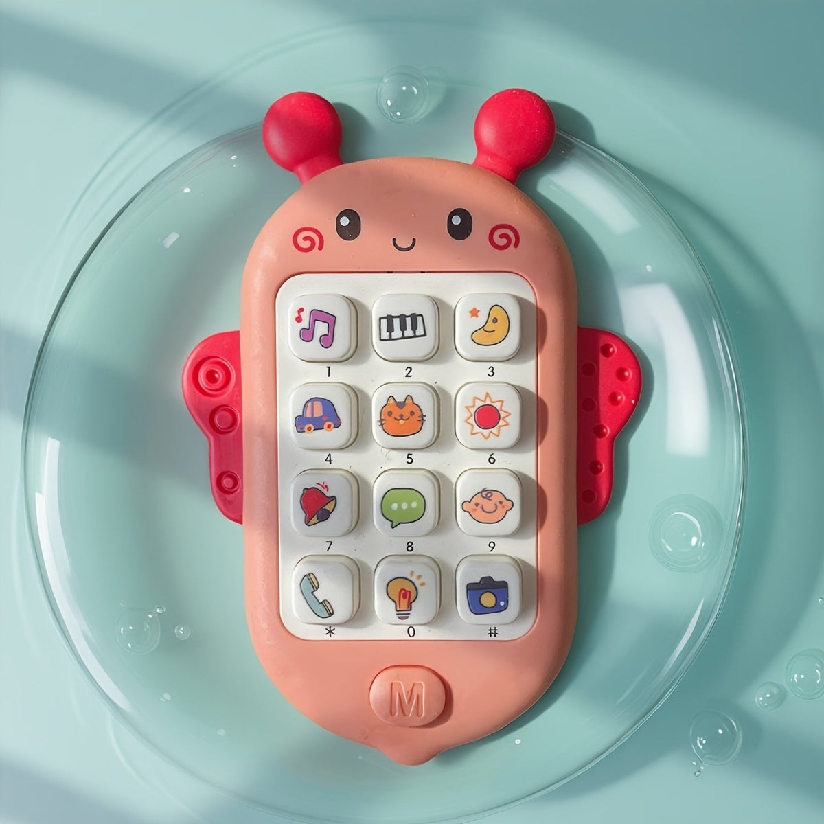 Toddler Music Bee Toy Phone with Lights & Songs, Early Education Learning Toy Mobile Phone No Battery Required, Interactive Baby Toy for Infant Kids Age 1-3, Best Christmas Halloween Easter Birthday Gift