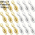 Magnetic Necklace Clasp Set 18 Pieces Gold and Silver – Magnetic Jewelry Clasp Converter with Lobster Clasps for Bracelets Necklaces and Chains – Easy Arthritis-Friendly Jewelry Fastener