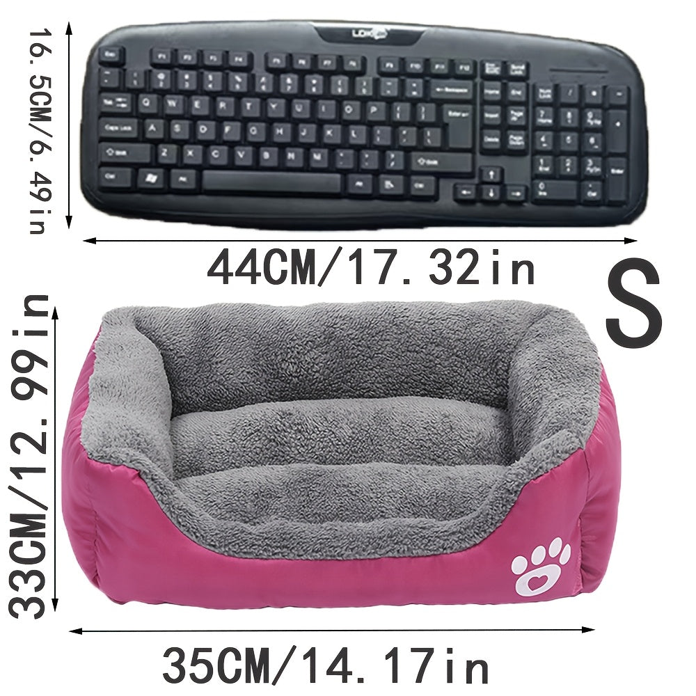 Cozy Winter Pet Bed for Small Dogs & Cats – Candy-Colored Washable Square Warm Nest for Chihuahua, Pomeranian, Shih Tzu & Small Breeds, Soft Plush Dog Cat Bed
