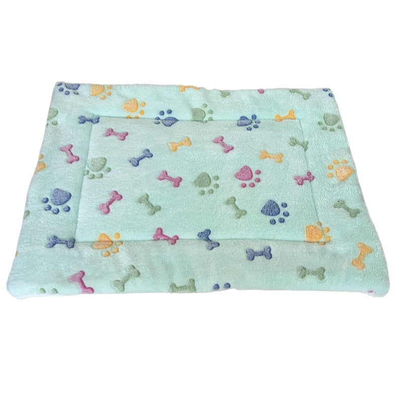 Holiday Pet Bed for Small Dogs & Cats - Soft Flannel Plush Christmas Halloween Reversible Double-Sided Mat with Paw Print, Machine Washable Crate Pad for Teacup Puppies, Kittens & Small Animals, Portable Travel Pet Sleeping Mat