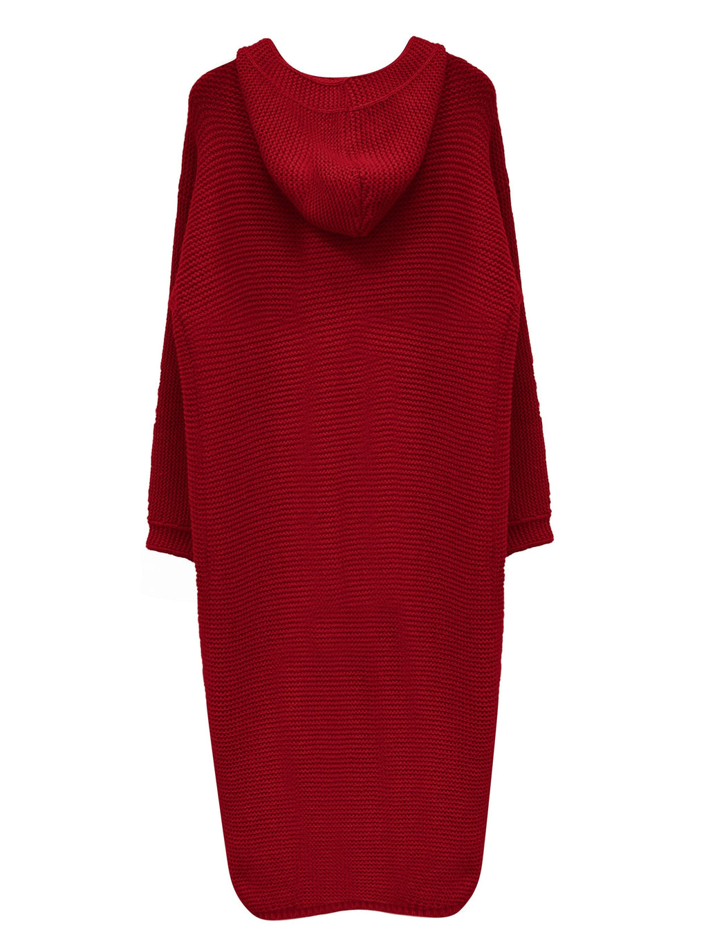 Women's Hooded Cardigan Sweater Long Open Front Knit Cardigan with Button Fall Winter Casual Loose Coat Green