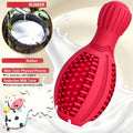 Interactive Dog Chew Toy with Slow Feeder & Food Dispenser - Durable Rubber Teeth Cleaning Puzzle Toy for Small Medium Large Breed Dogs, Squeaky Training Toy