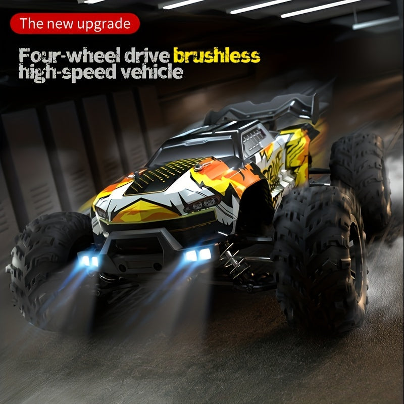 16101Pro RC Car 1/16 Scale 4WD Brushless Motor 70KM/H Off-Road Drift Racing Truck with 2.4GHz Remote Control, 4x4 All-Terrain Racing Vehicle – High Speed RC Truck with 2 Batteries Included