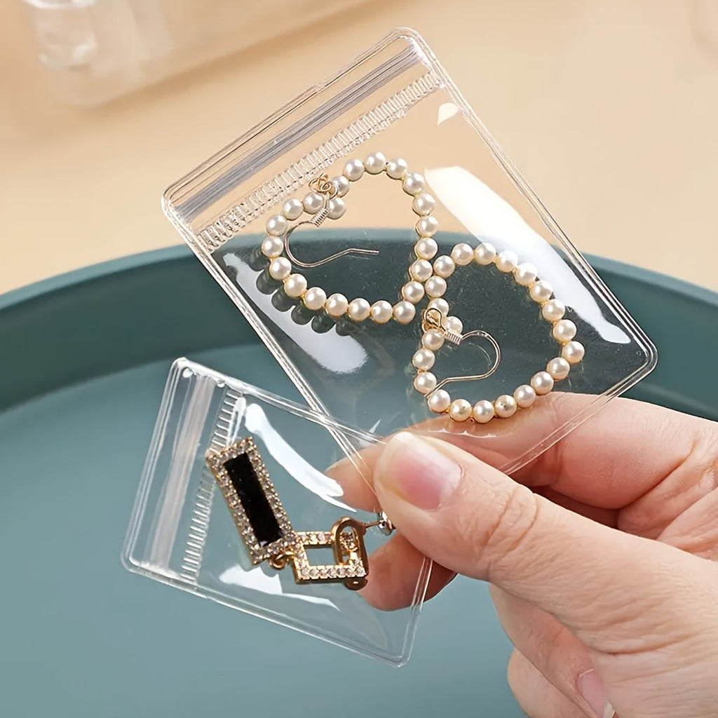 Clear Resealable Jewelry Bags 100pcs Antioxidant Zipper Pouches 2.75x3.93 Inch Self-Sealing Storage Bags for Jewelry Organization Durable Reusable Protective