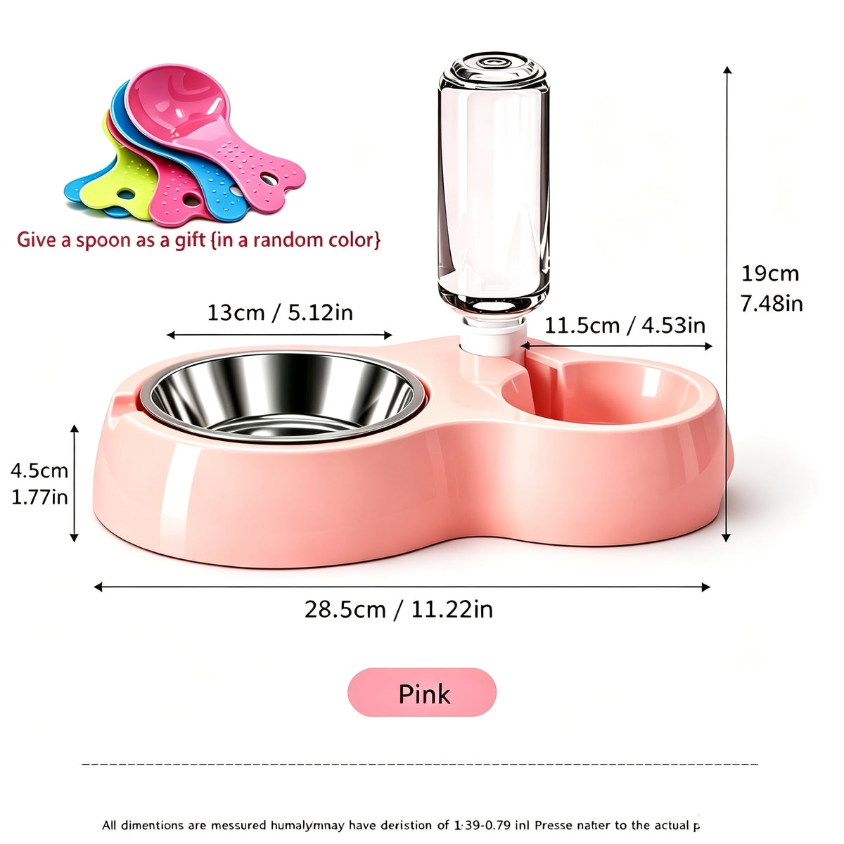 Automatic Pet Water Dispenser and Food Bowl Set for Cats and Small Dogs - Dual-Use Non-Slip Feeding Station with Durable PP Material, Easy-Clean Space-Saving Design, No Battery Required
