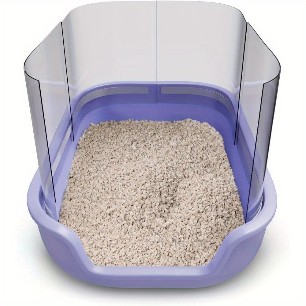 Cat Litter Box Splash Guard 4pcs – Litter Box Shield & Privacy Screen Splash Protector for Open Litter Boxes, Keeps Floor Clean, Easy Clip-On Installation