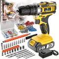 20V Cordless Drill Set with Battery & Fast Charger – Impact Power Drill, 45Nm Torque, 3/8" Keyless Chuck, 18+3 Clutch, 2-Speed, LED Work Light for Home & DIY