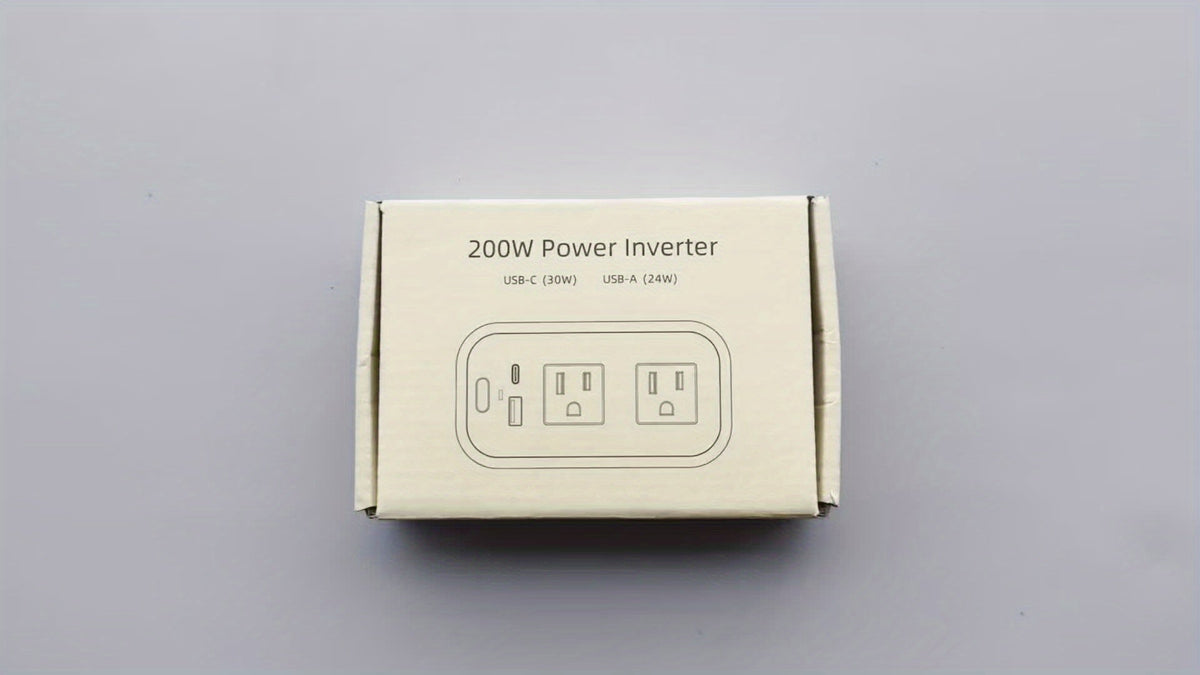 200W Car Power Inverter DC 12V to AC 110V with 30W PD Fast Charge & 24W QC3.0, Car Outlet Adapter for Laptop Phone Tablet, Power Inverter for Vehicles Road Trips Camping