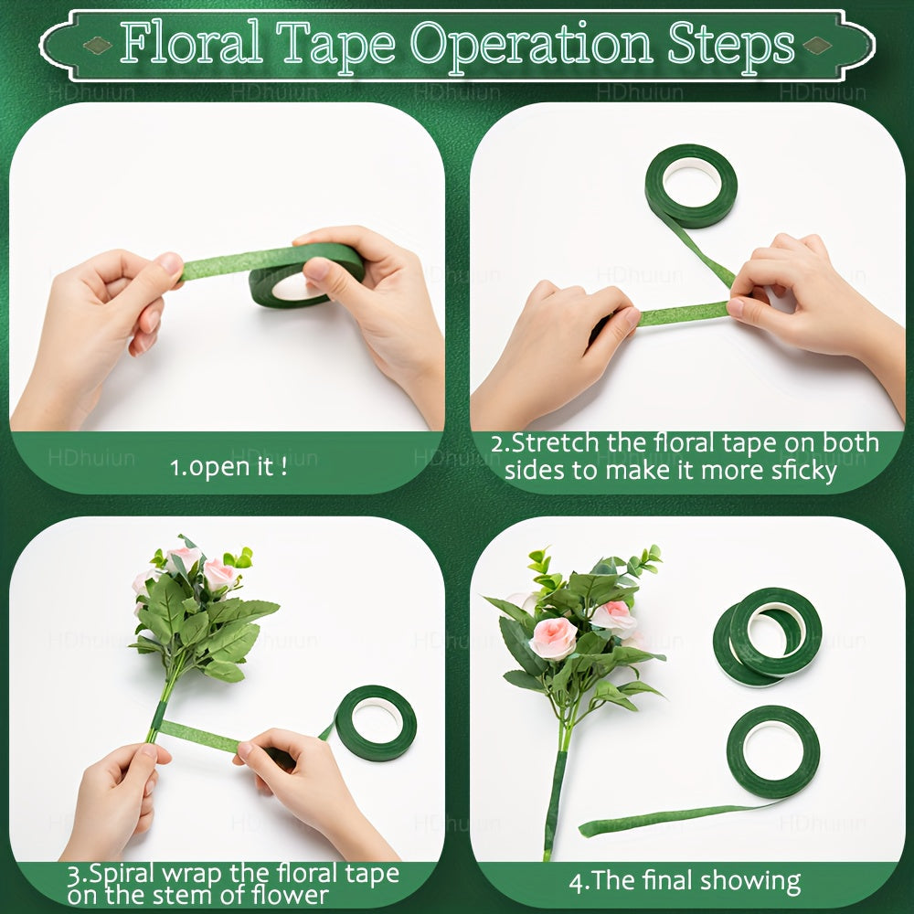 105Pcs Floral Arrangement Kit with Green Floral Tape Wire Boutonniere Flower Pins and Wire Cutter – DIY Wreath Making Wedding Bouquet Corsage Craft Supplies