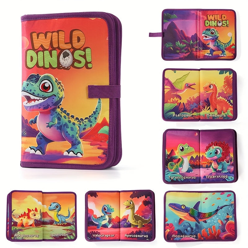Animal Touch & Feel Book for Toddlers – Interactive Tactile Sensory Learning Book with Rip-Resistant Polyester Pages – Wildlife, Dinosaurs & Farm Animals – Cognitive Development Gift for Babies & Preschool Kids Ages 0-3