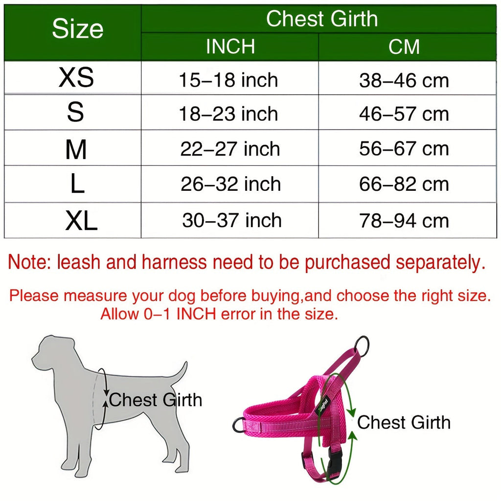 Reflective No-Pull Dog Harness - Adjustable Escape-Proof Vest for Small to Large Dogs, Front & Back Leash Clips, Padded Chest Plate, Easy Step-In Walking Harness