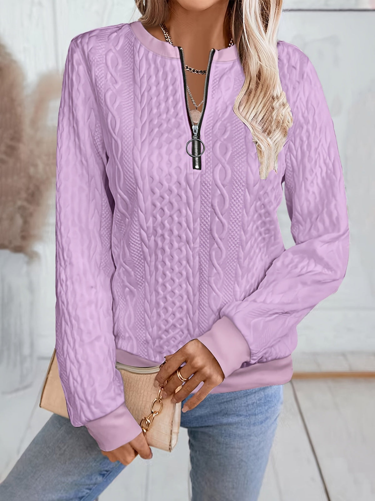 Women's Zip Up Sweatshirt Baseball Collar Long Sleeve Fall Winter Solid Color Fleece Pullover Top S M L XL XXL Multi Color