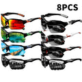 8 Pcs Men's UV Protective Sunglasses Set Color Coating Lens Fashion Fitness Sports Eyewear for Driving Leisure Outdoor Daily Wear Bulk Sunglasses Pack Gift for Him
