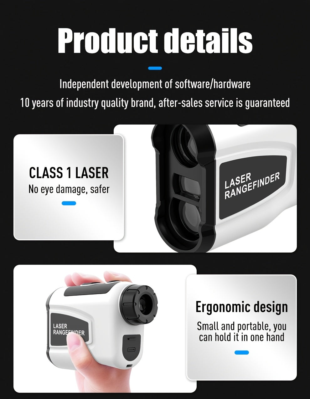 Golf Laser Rangefinder 1200 Yards – 6.5x Magnification Slope Compensation HD Flag Lock Anti-Vibration USB Rechargeable, High Precision Quick Positioning Golf Distance Meter, White Sleek Design