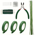 105Pcs Floral Arrangement Kit with Green Floral Tape Wire Boutonniere Flower Pins and Wire Cutter – DIY Wreath Making Wedding Bouquet Corsage Craft Supplies