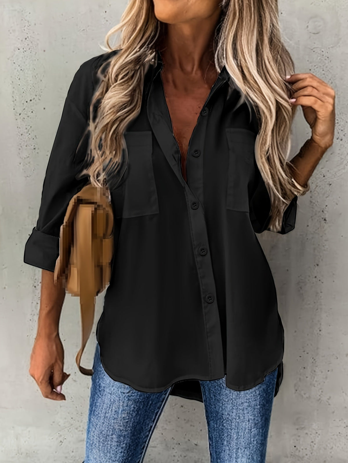 Women's Button-Up Long Sleeve Shirt Solid Color Lapel Collar Elegant Work Blouse Lightweight Casual Top White Black Red Khaki Blue Apricot S M L XL XXL