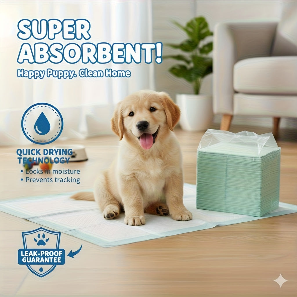 Disposable Dog Pee Pads – Ultra Absorbent Thickened Puppy Training Pads with Leak-Proof Bottom & Odor Control, Pet Toilet Pads for Dogs and Cats, Puppy Potty Training Essentials for Home & Travel