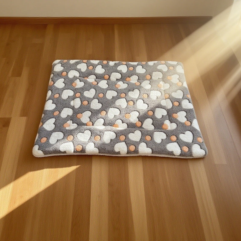 Holiday Pet Bed for Small Dogs & Cats - Soft Flannel Plush Christmas Halloween Reversible Double-Sided Mat with Paw Print, Machine Washable Crate Pad for Teacup Puppies, Kittens & Small Animals, Portable Travel Pet Sleeping Mat