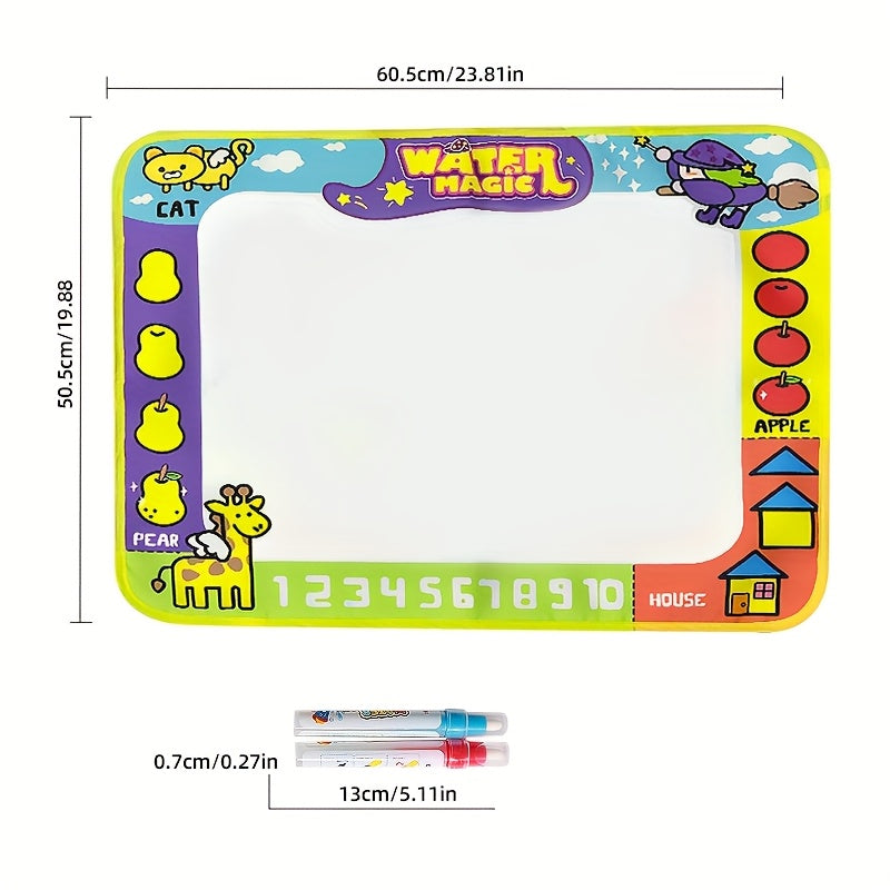 Kids Reusable Watercolor Painting Pad & Magic Doodle Mat – Portable Watercolor Canvas with Brushes & Shape Templates | Creative Art Toy for Boys & Girls | Birthday, Christmas & Easter Gift