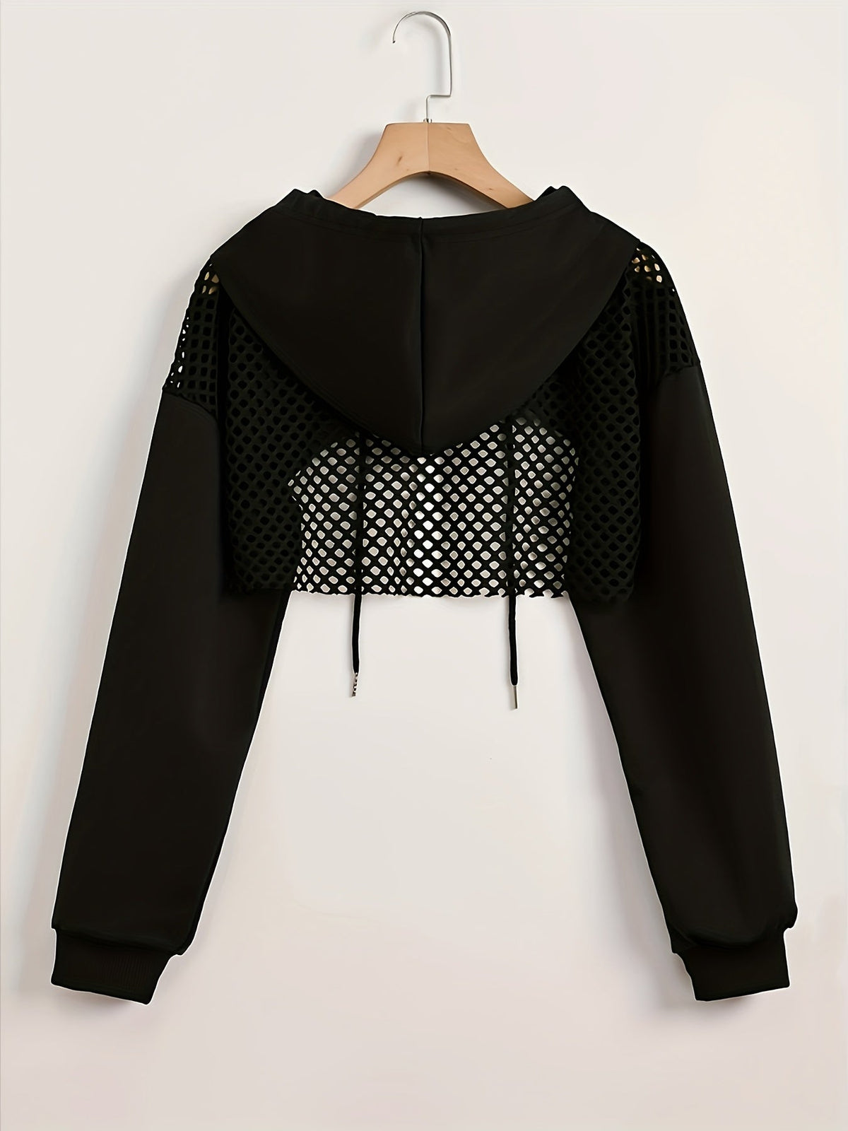 Women's Mesh Hoodie Solid Color American Street Style Sweet Spicy Fashion Jacket Top Black White XS S M L XL XXL