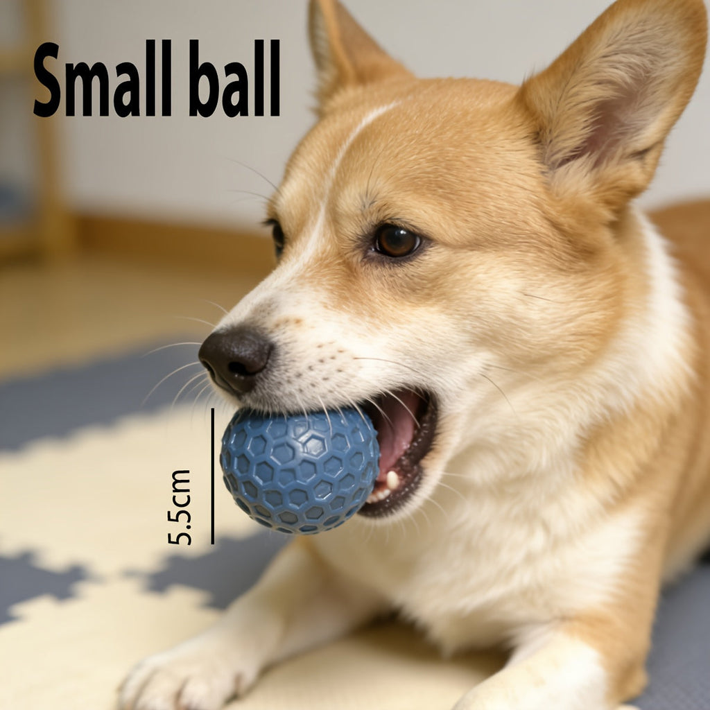 Squeaky Dog Toy Ball for Large Dogs - Super Tough Rubber Bite-Resistant Teeth Cleaning Chew Ball, Interactive Food Leaking Puzzle Toy, Durable Teething & Squeaker Ball for Aggressive Chewers