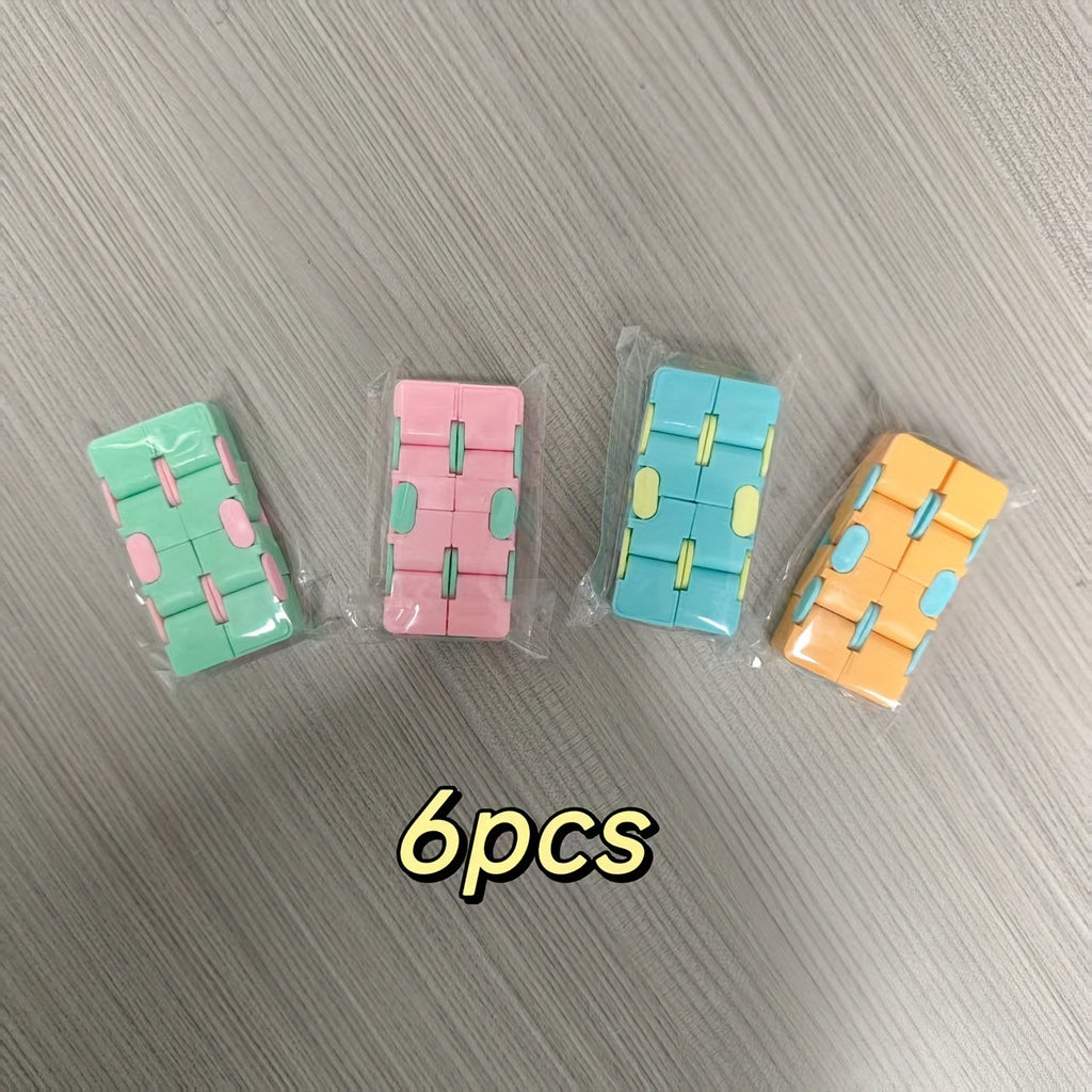 Infinite Flip Cube Puzzle Toy 6-24 Pack, Mini Brain Teaser Desktop Fidget Cube for Kids Adults, Relaxing Stress Relief Sensory Toy, Birthday Party Favor Halloween Christmas Thanksgiving Gift Random Colors