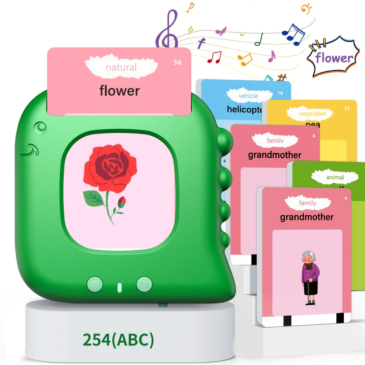 Talking Flash Cards for Toddlers Kids 224 254 510 Words Electronic Language Learning Speech Therapy Sensory Educational Toy for Preschool Boys Girls Ages 3 4 5 6 Autism Learning Gift Blue Green Pink