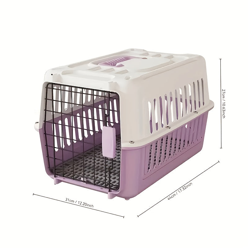 Aviation Certified Pet Carrier Crate for Air Travel - IATA FAA Approved Portable Dog Cat Carrier Box Airline Cabin Approved Breathable Sturdy Easy Assembly Small Animal Travel Crate for Airplane