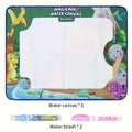 Water Drawing Doodle Mat for Kids 30x24 Inch Reusable Mess-Free Aqua Painting Canvas with Water Pens Dinosaur Ocean African Animal Theme Educational Art Toy Gift for Girls Boys Ages 3 and Up